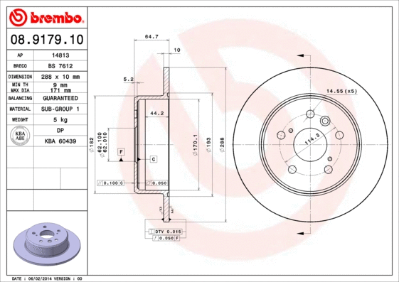 08.9179.10 BREMBO Тормозной диск (фото 1)