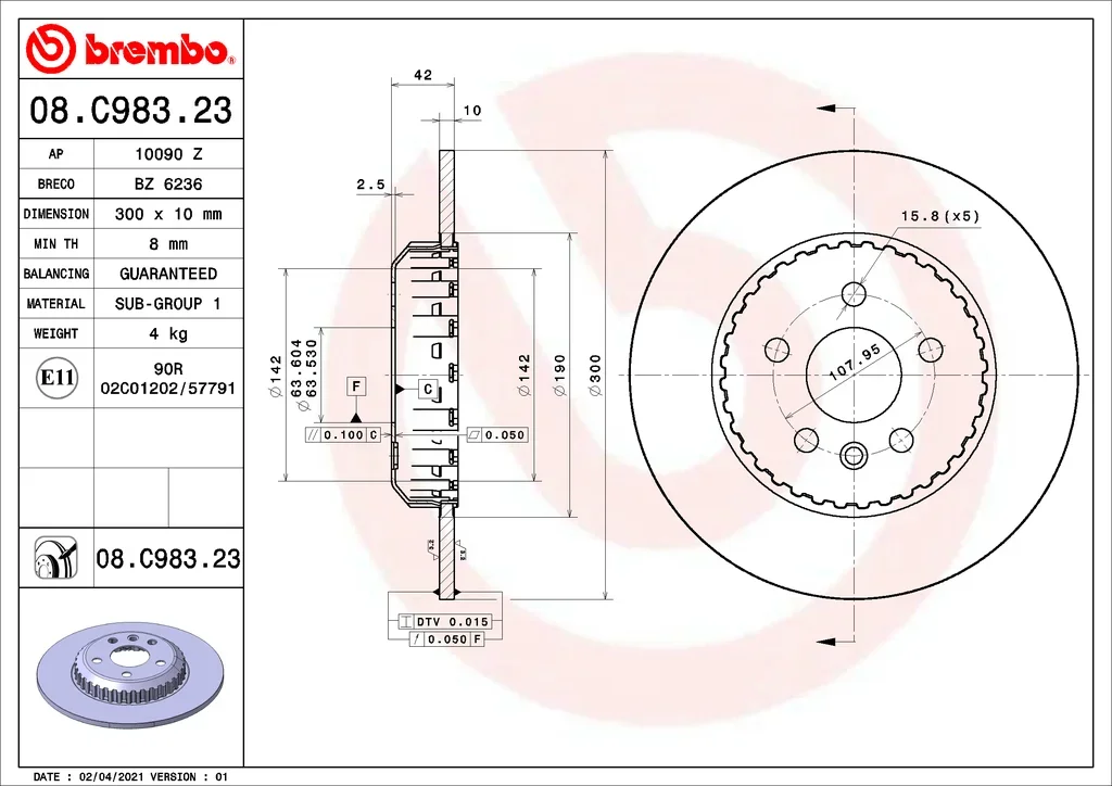 08.C983.23 BREMBO Тормозной диск (фото 1)