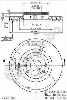 09.4920.10 BREMBO Тормозной диск (фото 1)