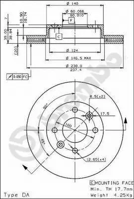 09.4925.20 BREMBO Тормозной диск (фото 1)