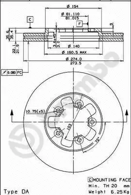 09.5271.10 BREMBO Тормозной диск (фото 1)