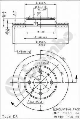 09.5746.10 BREMBO Тормозной диск (фото 1)