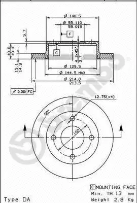 09.5919.20 BREMBO Тормозной диск (фото 1)