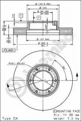 09.6807.10 BREMBO Тормозной диск (фото 1)