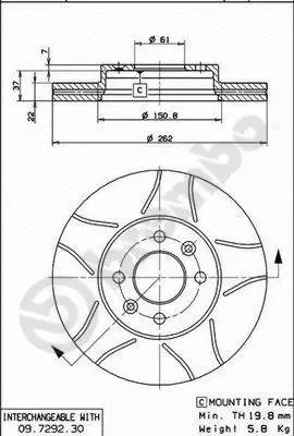 09.7292.77 BREMBO Тормозной диск (фото 1)