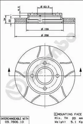 09.7806.75 BREMBO Тормозной диск (фото 1)