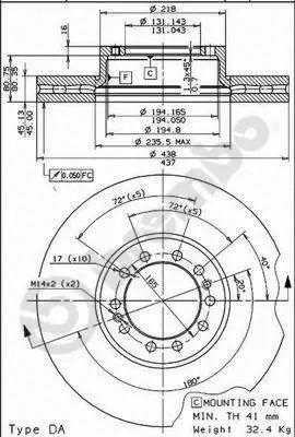 09.7870.10 BREMBO Тормозной диск (фото 1)