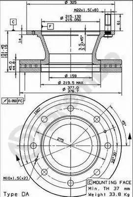 09.7929.30 BREMBO Тормозной диск (фото 1)