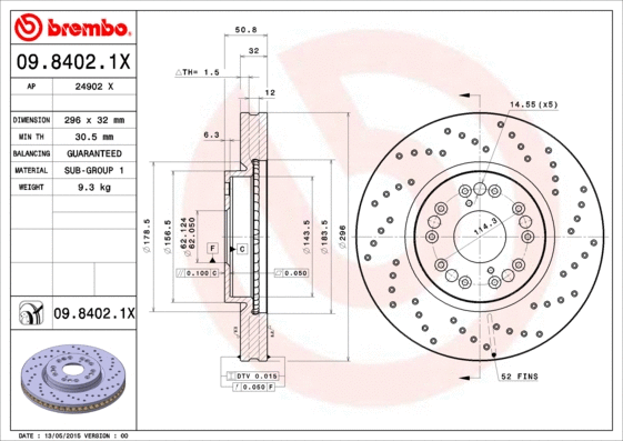 09.8402.1X BREMBO Тормозной диск (фото 1)