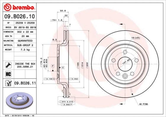 09.B026.10 BREMBO Тормозной диск (фото 1)