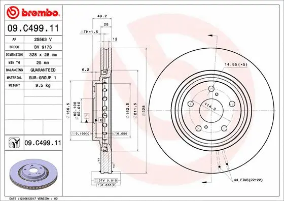 09.C499.11 BREMBO Тормозной диск (фото 1)