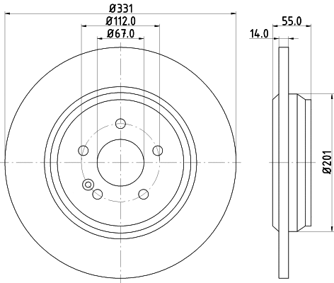 MDC1544 MINTEX Тормозной диск (фото 1)