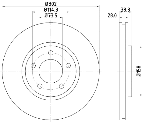 MDC1554 MINTEX Тормозной диск (фото 1)