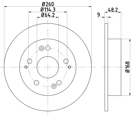 MDC2508 MINTEX Тормозной диск (фото 1)