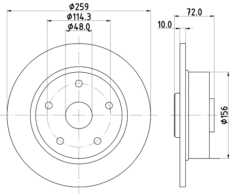 MDC664 MINTEX Тормозной диск (фото 1)