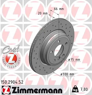 150.2904.52 ZIMMERMANN Тормозной диск (фото 1)