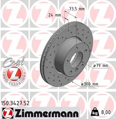 150.3427.52 ZIMMERMANN Тормозной диск (фото 1)