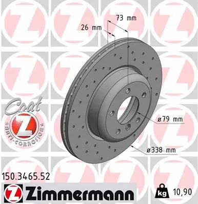 150.3465.52 ZIMMERMANN Тормозной диск (фото 1)