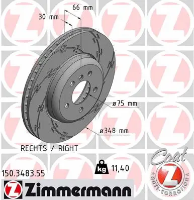 150.3483.55 ZIMMERMANN Тормозной диск (фото 1)