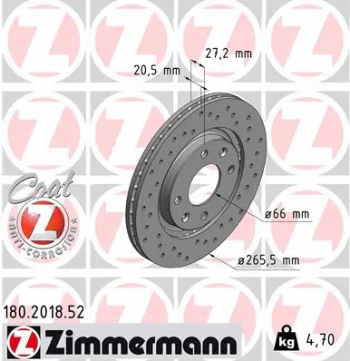 180.2018.52 ZIMMERMANN Тормозной диск (фото 1)