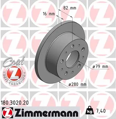 180.3020.20 ZIMMERMANN Тормозной диск (фото 1)