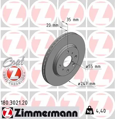 180.3021.20 ZIMMERMANN Тормозной диск (фото 1)