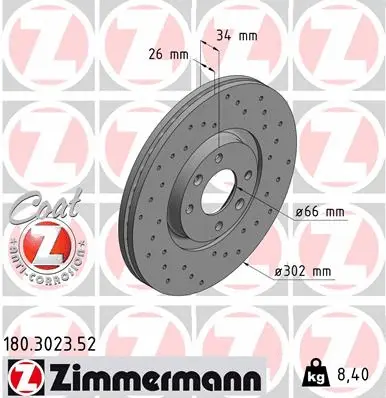 180.3023.52 ZIMMERMANN Тормозной диск (фото 1)