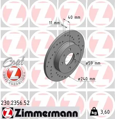 230.2356.52 ZIMMERMANN Тормозной диск (фото 1)