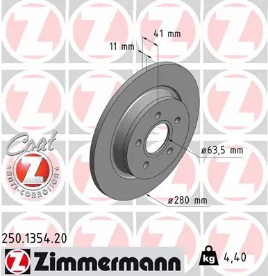 250.1354.20 ZIMMERMANN Тормозной диск (фото 1)