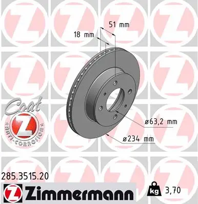 285.3515.20 ZIMMERMANN Тормозной диск (фото 1)