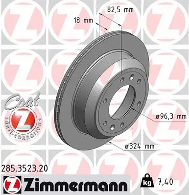 285.3523.20 ZIMMERMANN Тормозной диск (фото 1)