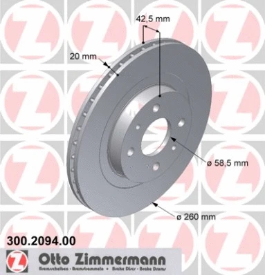 300.2094.00 ZIMMERMANN Тормозной диск (фото 1)