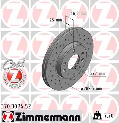 370.3074.52 ZIMMERMANN Тормозной диск (фото 1)