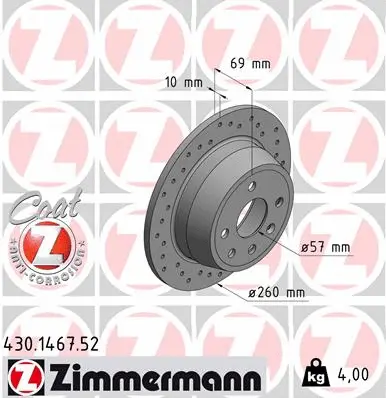 430.1467.52 ZIMMERMANN Тормозной диск (фото 1)