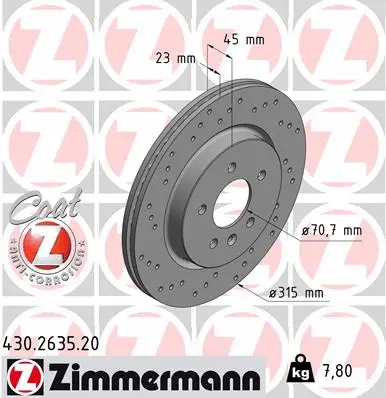 430.2635.20 ZIMMERMANN Тормозной диск (фото 1)