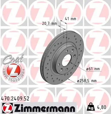 470.2409.52 ZIMMERMANN Тормозной диск (фото 1)