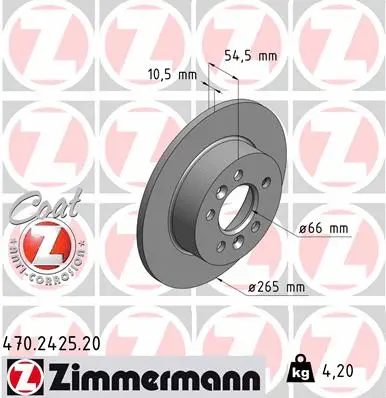 470.2425.20 ZIMMERMANN Тормозной диск (фото 1)
