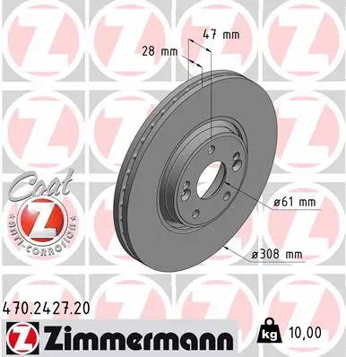 470.2427.20 ZIMMERMANN Тормозной диск (фото 1)