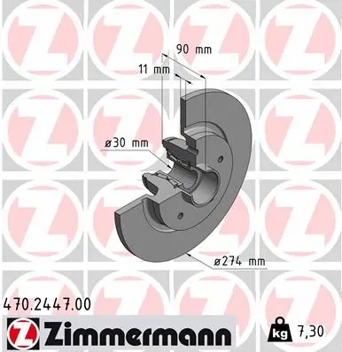470.2447.00 ZIMMERMANN Тормозной диск (фото 1)
