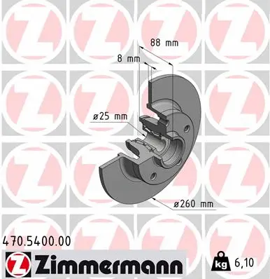 470.5400.00 ZIMMERMANN Тормозной диск (фото 1)