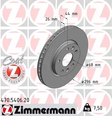 470.5406.20 ZIMMERMANN Тормозной диск (фото 1)