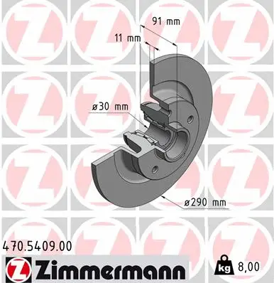 470.5409.00 ZIMMERMANN Тормозной диск (фото 1)