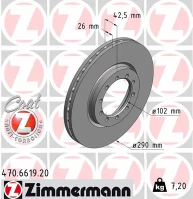 470.6619.20 ZIMMERMANN Тормозной диск (фото 1)