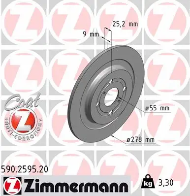 590.2595.20 ZIMMERMANN Тормозной диск (фото 1)