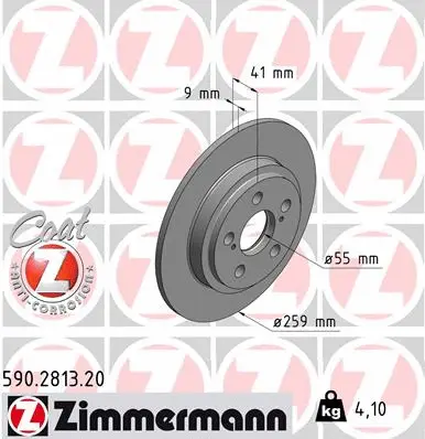 590.2813.20 ZIMMERMANN Тормозной диск (фото 1)