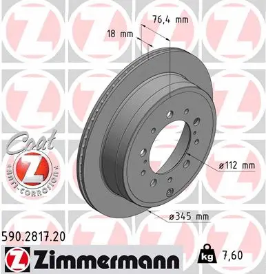 590.2817.20 ZIMMERMANN Тормозной диск (фото 1)
