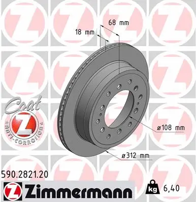 590.2821.20 ZIMMERMANN Тормозной диск (фото 1)