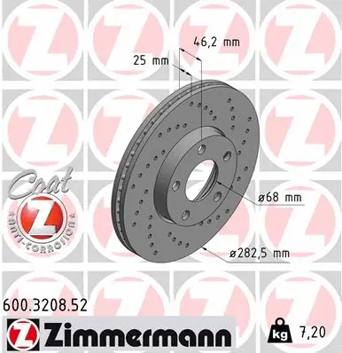 600.3208.52 ZIMMERMANN Тормозной диск (фото 1)