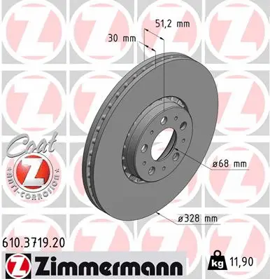 610.3719.20 ZIMMERMANN Тормозной диск (фото 1)