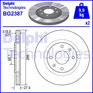 BG2387 DELPHI Тормозной диск (фото 1)